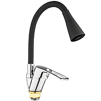 Змішувач для кухні Mixxus Dany 011 (NUT) REFL.BLACK (MI6574) — одноважільний кухонний змішувач з рефлекторним поворотним виливом