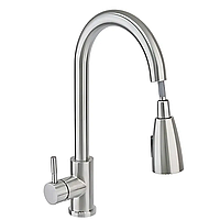 Змішувач для кухні Haiba SUS 014 з висувною лійкою (HB3898) — одноважільний змішувач для кухні з висувною лійкою