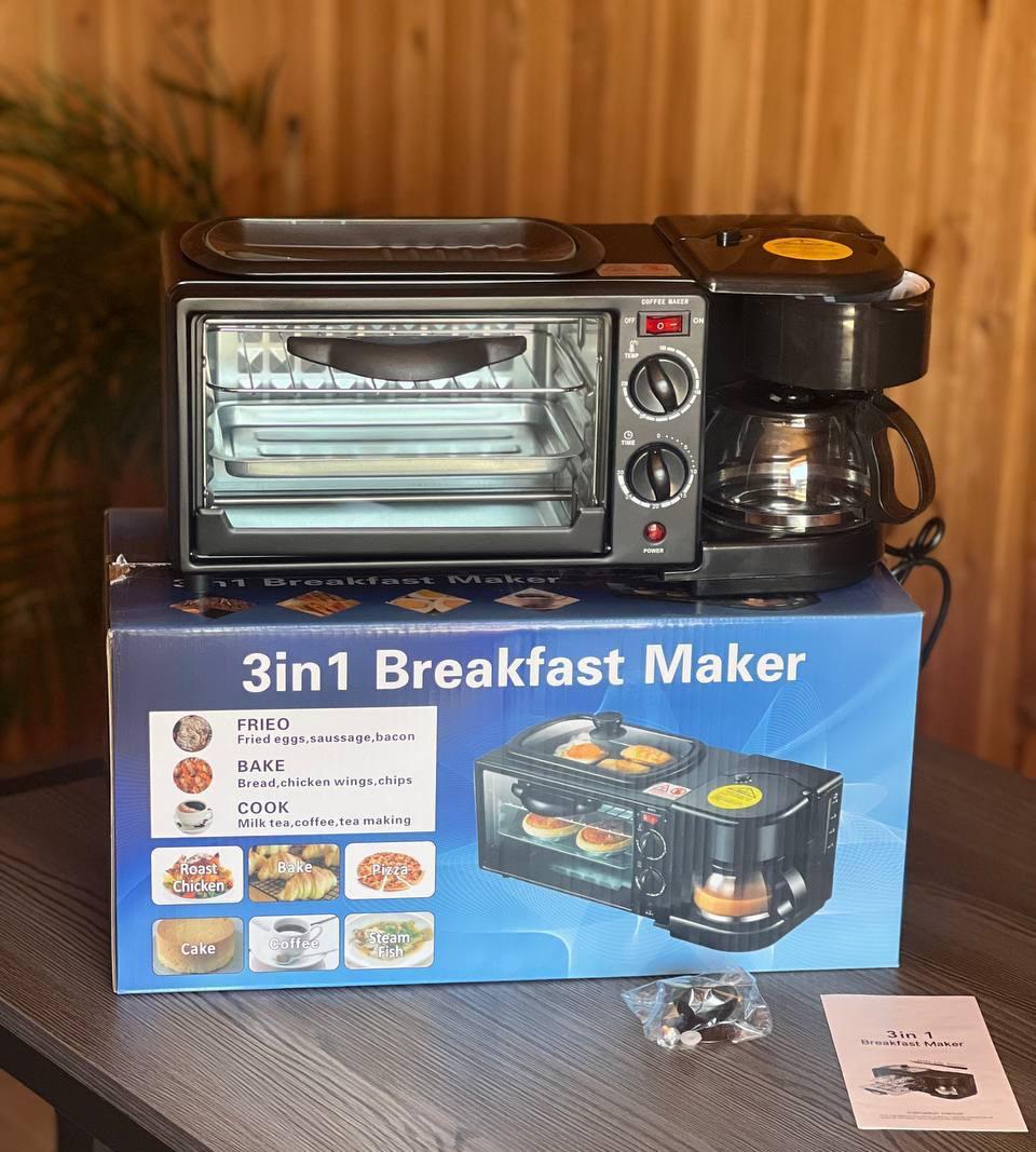 Електрична піч з кавоваркою та сковородою 3 в 1