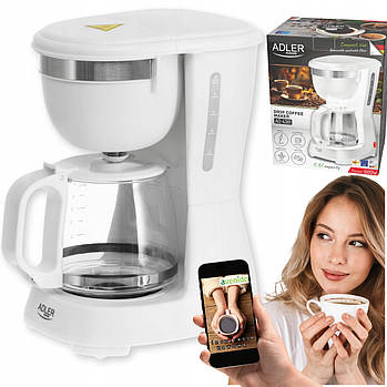 Крапельна кавоварка Adler AD 4381 white — 600 Вт, 0,6 л, функція підігріву