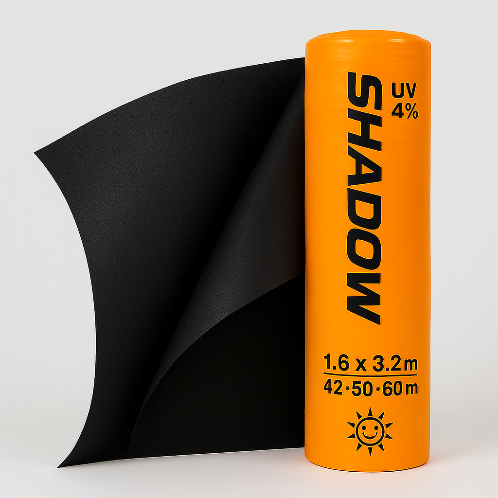 Агроволокно чорне для мульчування 1.6х50м (60г/м2) для полуниці. ТМ "Shadow" Чехія., фото 1