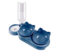 Подвійна миска для кота з автоматичною поїлкою 500 мл