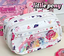 Пенал шкільний My little pony Єдиноріг косметичка на 3 відділення 21х11х4 см, білий