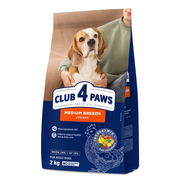 Сухий корм Club 4 Paws Adult Medium Breeds Клуб 4 лапі сухий корм для собак середніх порід, качка 2 кг