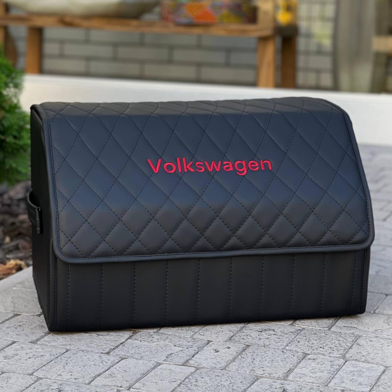 Преміум органайзер у багажник з вишивкою Volkswagen, чорний, 50 см, фото 1