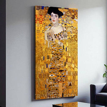 Картина на полотні репродукція Золота Адель Гюстав Клімт 125 x60