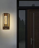 Світлодіодний настінний світильник для саду FRUID з датчиком руху, коричневий