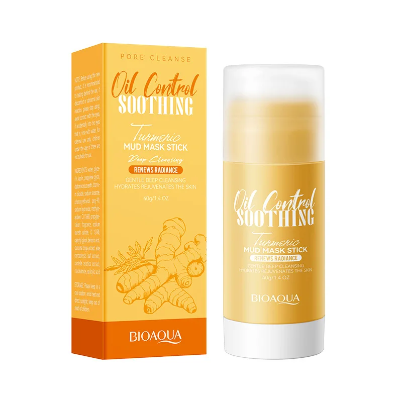 Грязьова маска-стік BIOAQUA Turmeric Oil Control з куркумою для проблемної шкіри, глибокого очищення 40 г