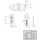 Циліндр Vanger EL-60-C-NI нікель ключ-вороток, фото 2