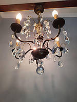 💡 Вінтажна люстра з кришталевими підвісками — 5 ламп