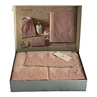 Набор полотенец Maison D'or New Trendy Rose махровые 30-50 см,50-100 см,85-150 см пудровый