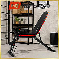 Тренувальна лава для дому та спортзалу, регульована з еспандерами Спортивна лава для тренувань HopSport