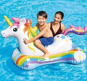 Надувний пліт для плавання Єдиноріг з ручками 163х86 см Intex 57552