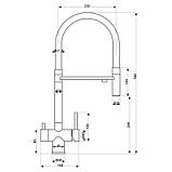 Змішувач для кухні на дві води WEZER TOP4-01-BLACK, фото 3