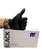 Рукавиці нітрілові Mipa чорні М  100 шт