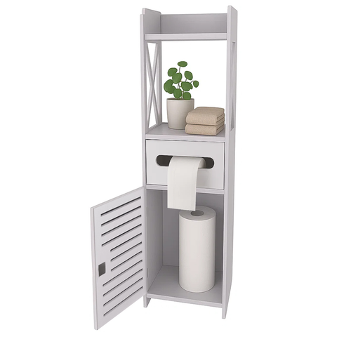Шафка для ванної кімнати з тримачем для туалетного паперу Ruhhy 25763 білий