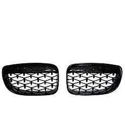 Решітки радіатора Diamond black BMW 1-series E81 E87 08-11 Ніздрі радіатора БМВ Е81 Е87 діамонд чорні нові
