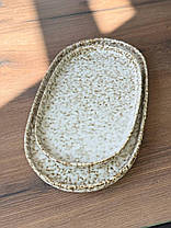 Тарілка-блюдо керамічна овальна з бортиками Нормандія 29 см, фото 5