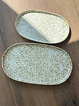 Тарілка-блюдо керамічна овальна з бортиками Нормандія 29 см, фото 3