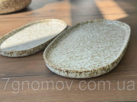 Тарілка-блюдо керамічна овальна з бортиками Нормандія 29 см, фото 1