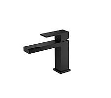 Змішувач на умивальник TROYA DEVON-01KB цільний литий корпус, неповоротний, латунь