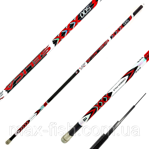 Вудилище Solaris Selica Red Pole 5 м Карбон без кілець, фото 1