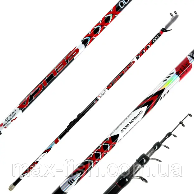 Вудилище з кільцями Solaris Selica Red Bolo Carbon 6.00 м SIC тест 45 г, фото 1