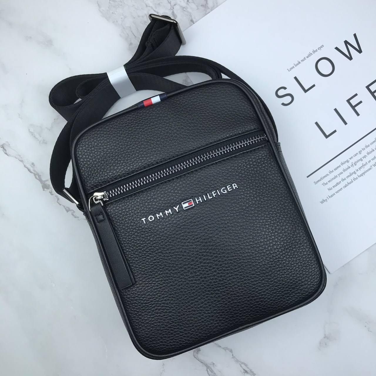 Чоловіча Чорна Сумка Месенджер Томмі Хілфігер, фото 1
