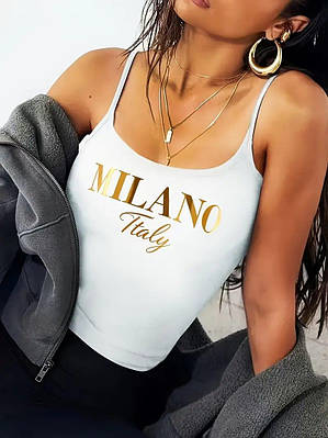 Жіночий топ-майка з надписом Milano