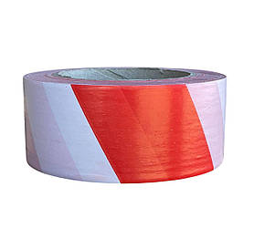 Сигнальна огороджувальна стрічка червоно-біла 48 мм x 200 м