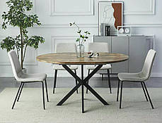 Стіл GASTON 100(135)*100 вінтажний горіх/чорний мат, фото 2