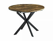 Стіл GASTON 100(135)*100 вінтажний горіх/чорний мат, фото 3