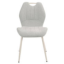 Стілець RICK білий метал/світло-сірий тк., фото 3