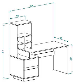 HECTOR B/G L стіл письмовий, фото 3