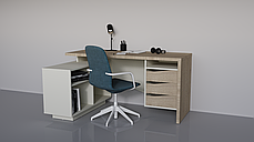 CONNECT 3 L SK стіл письмовий 1575*786 дуб кремона котта/стоун бейж, фото 2