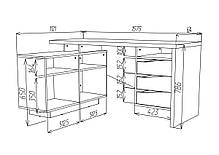 CONNECT 3 L SK стіл письмовий 1575*786 дуб кремона котта/стоун бейж, фото 5