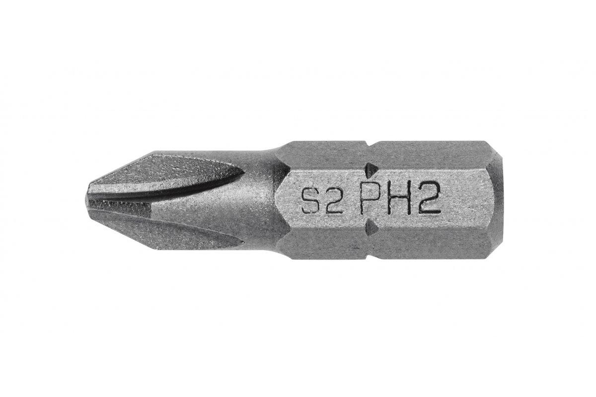 Набір коротких біт PH2 25 мм з міцної сталі S2 5 штук Hogert (HT1S302), фото 1