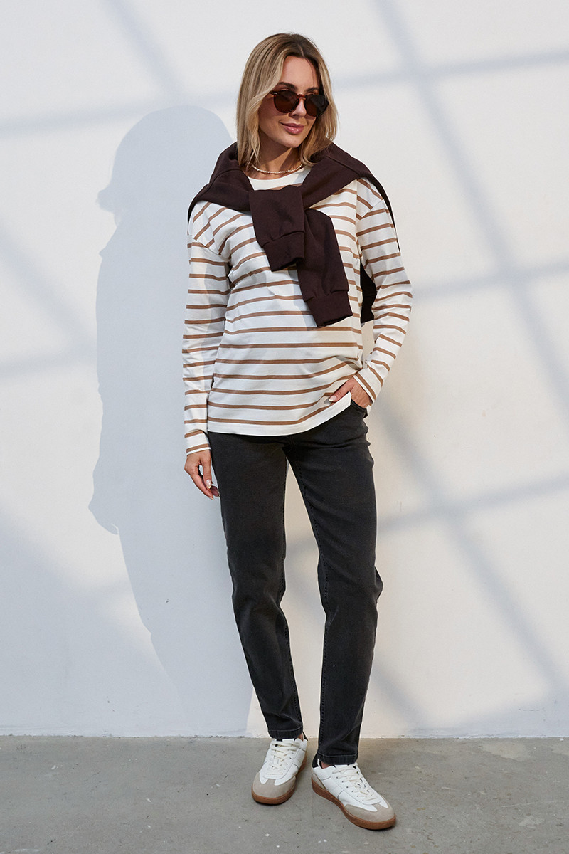 Чорно-сірі джинси для вагітних Mom slim з подвійним поясом для животика S, фото 1