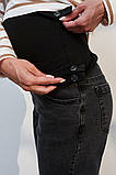 Чорно-сірі джинси для вагітних Mom slim з подвійним поясом для животика S, фото 6