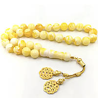 Rest Чотки з бурштину RESTEQ 33 намистини з металевим китицем турецькі бурштинові чотки з намистинами 16 мм