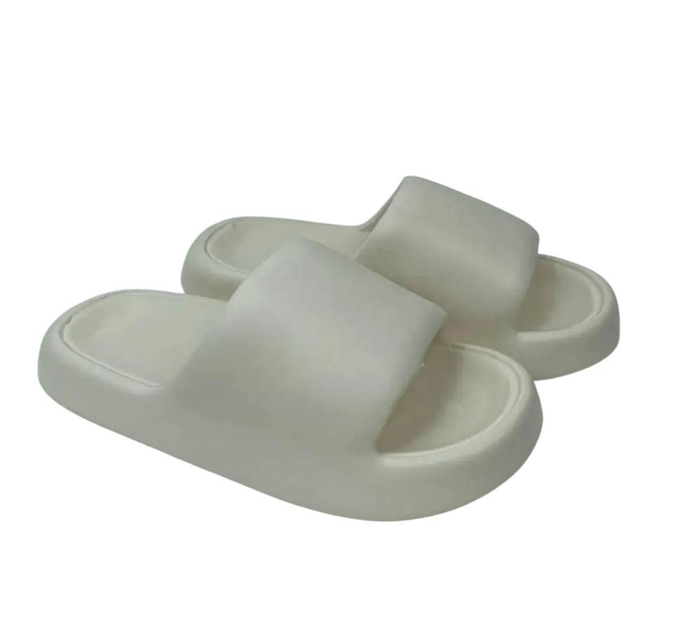 Чоловічі літні шльопанці молочні, фото 1