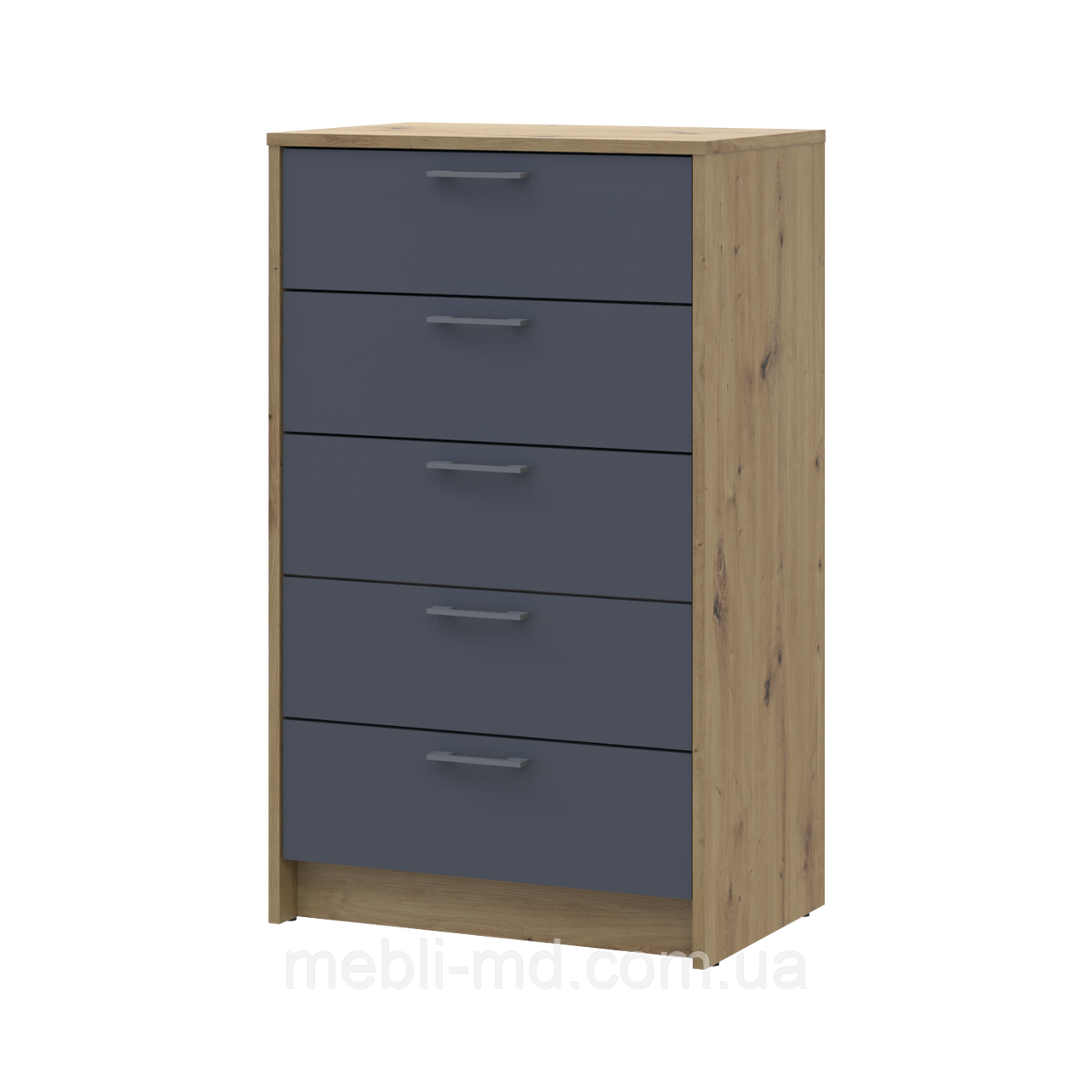 Комод Doros Ронді Дуб Артізан/Графіт 5 шухляд 60х40х100 (41516188), фото 1