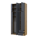 Антресоль висока Doros Ронді Дуб Артізан/Графіт 3 ДСП 121х52х65 (41516182), фото 6