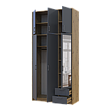 Антресоль висока Doros Ронді Дуб Артізан/Графіт 3 ДСП 121х52х65 (41516182), фото 8