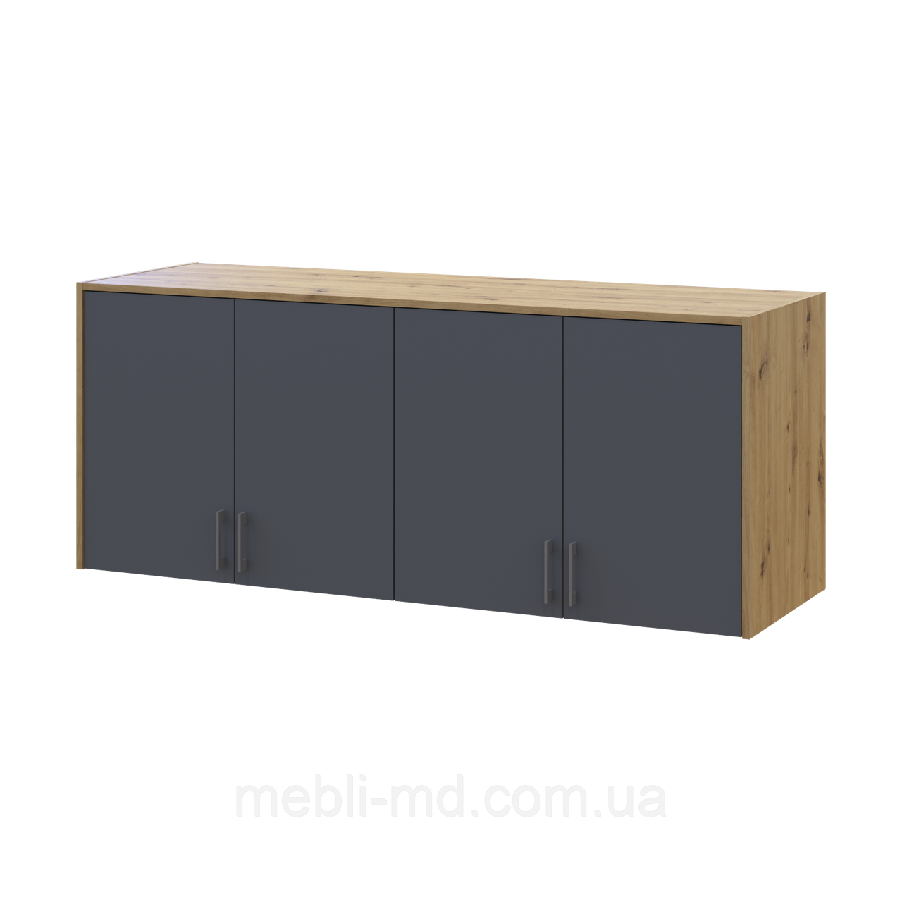 Антресоль висока Doros Ронді Дуб Артізан/Графіт 4 ДСП 160х52х65 (41516184), фото 1