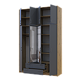 Антресоль висока Doros Ронді Дуб Артізан/Графіт 4 ДСП 160х52х65 (41516184), фото 6