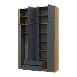 Антресоль висока Doros Ронді Дуб Артізан/Графіт 4 ДСП 160х52х65 (41516184), фото 8