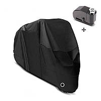 Комплект мотоциклетний брезент XXL + протиугінний замок на гальмівний диск Tourtecs складний гараж