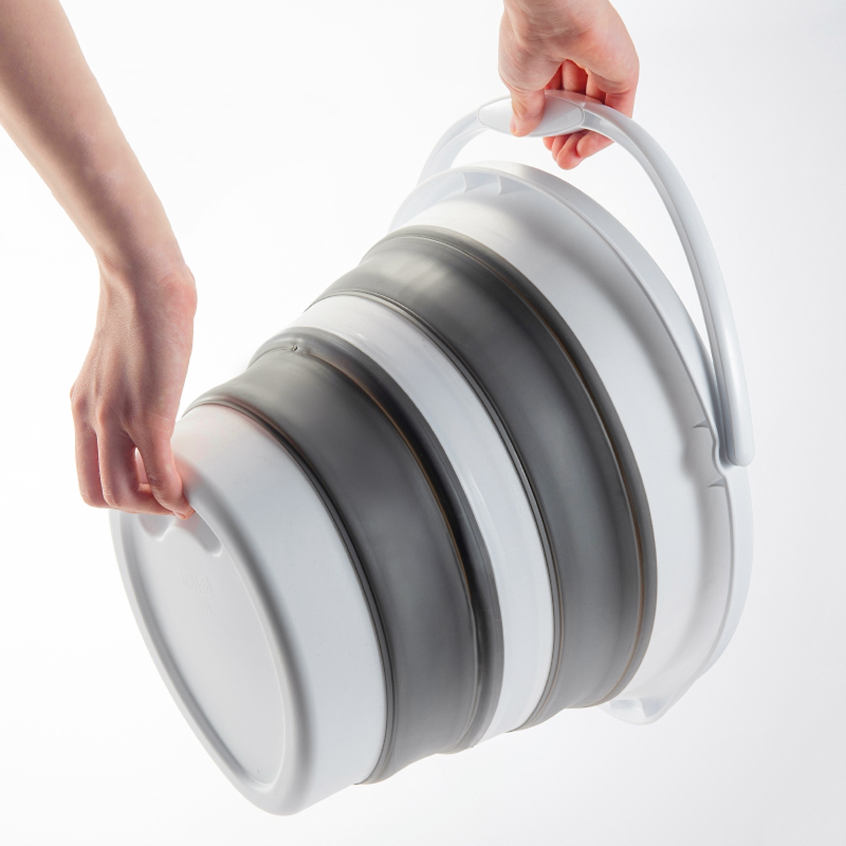 Відро складне МВМ силіконове 10л біло-сіре