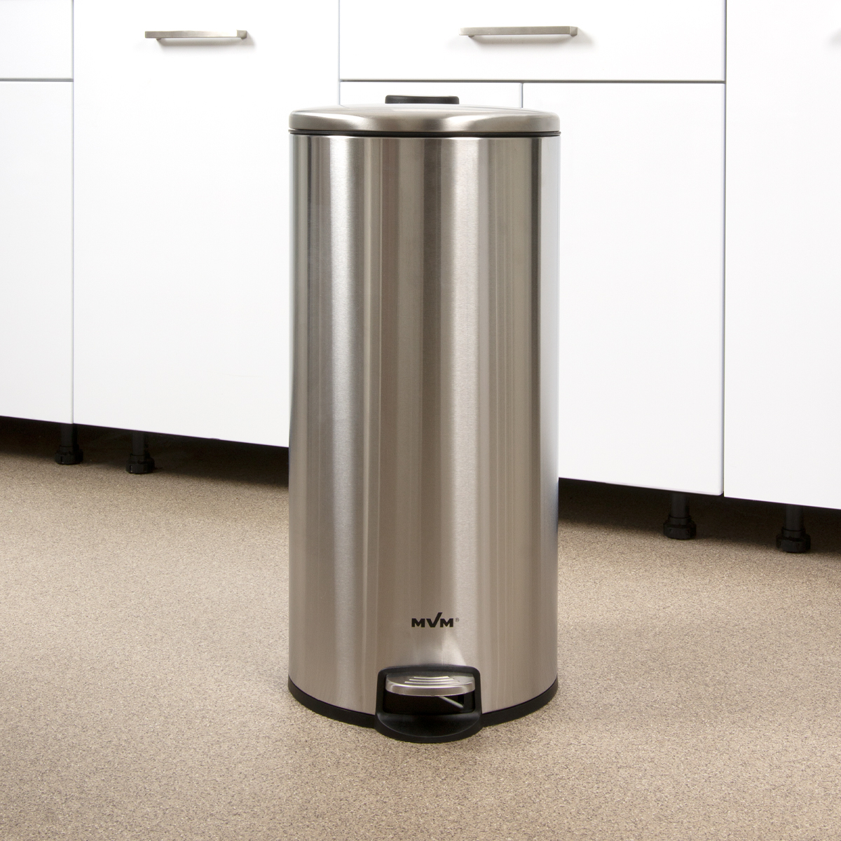 Відро для сміття з доводчиком MVM 30 л, нержавіюча сталь (BIN-16)